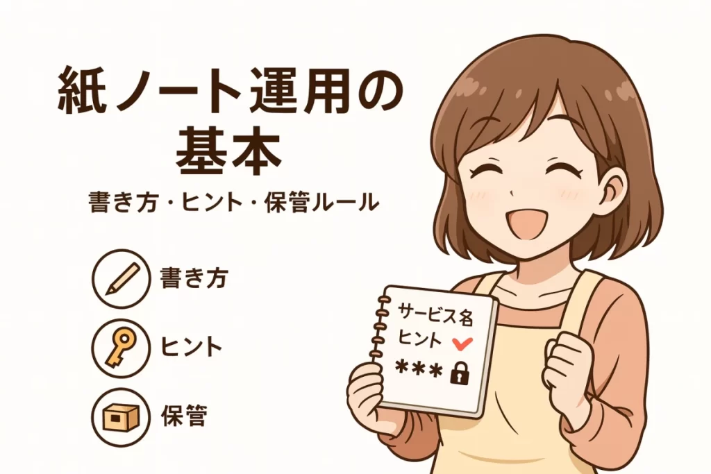 パスワード管理で紙ノート運用の基本